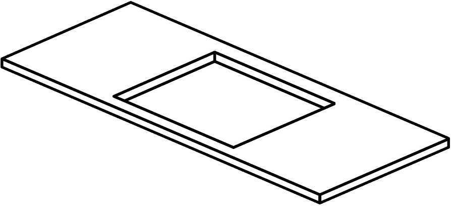 Découpe brute (cuisson, évier par dessus)
